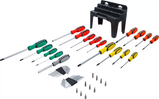 Bgs technic screwdriver set with bit assortment in a plastic stand 44-piece