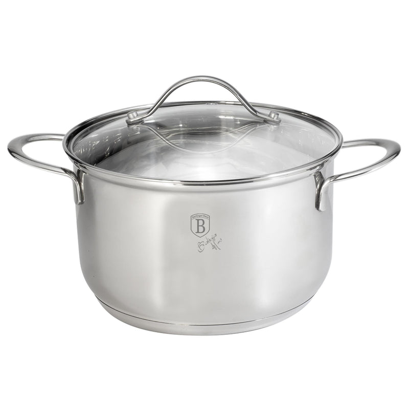 Afbeelding laden in galerijviewer, Berlingerhaus silver jewellery rvs kookpan ø18 cm met glazen deksel ook inductie 2,6l 18x11cm
