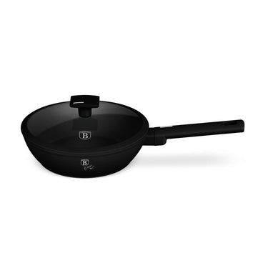 Berlingerhaus diepe koekenpan met deksel mat zwart 24cm