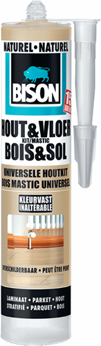 Bison hout vloer white wash koker 300 ml, voor parket, laminaat, planken, kurken, pvc, kleurvast, schuurbaar, elastisch, hoogwaardige afdichtingskit, voor voegen en opvullen