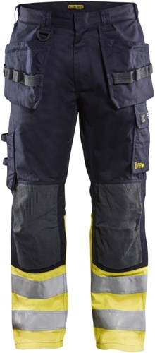 Afbeelding laden in galerijviewer, Blåkläder multinorm werkbroek inherent 14891512 | marine high vis geel | maat 48 - 7330509627334
