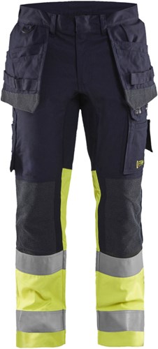Blåkläder multinorm werkbroek inherent met stretch 14871512 | marine high vis geel | maat 54 - 7330509662212