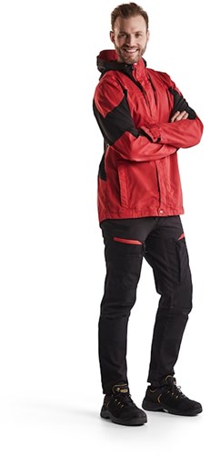 Afbeelding laden in galerijviewer, Blåkläder service werkbroek met stretch 14561845 | zwart rood | maat 56 - 7330509651537
