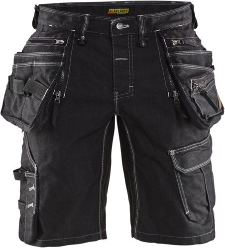 Blåkläder short denim stretch x1900 19921141 | zwart | maat 48 - 7330509534182