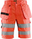 Blåkläder short high-vis 15351811 | high vis rood | maat 52 - 7330509616918