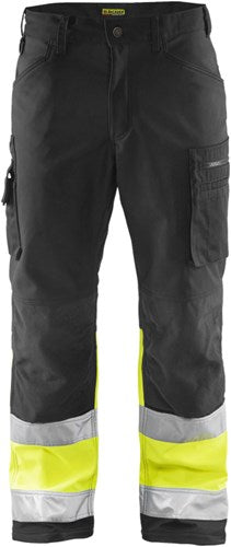 Blåkläder softshell werkbroek high-vis 15622517 | zwart high vis geel | maat 58 - 7330509586242