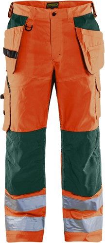 Blåkläder werkbroek high-vis met ventilatie 15651811 | high vis oranje groen | maat 62 - 7330509571682