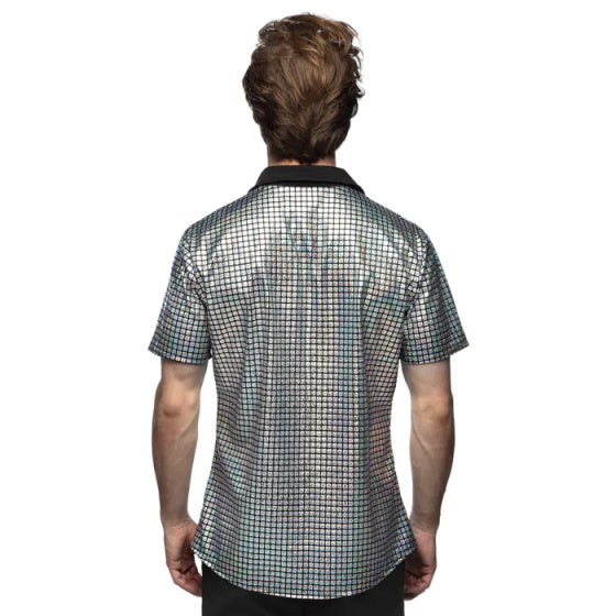 Afbeelding laden in galerijviewer, Boland Disco Diamond Shirt Heren Zilver maat L
