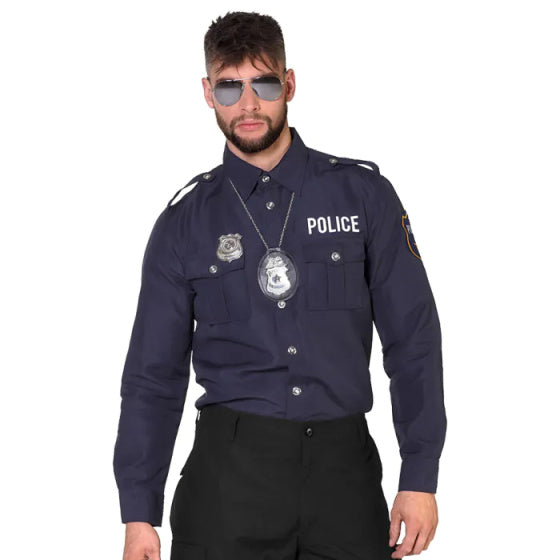 Afbeelding laden in galerijviewer, Boland Politieblouse Polyester Heren Donkerblauw maat 50-52
