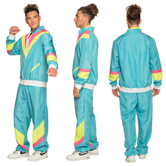 Boland Retro Trainingspak Heren Polyester Blauw maat S