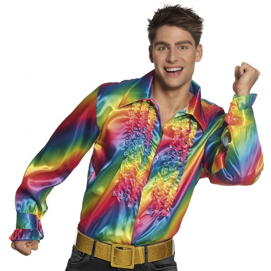 Afbeelding laden in galerijviewer, Boland St. Party Shirt Regenboog maat XL
