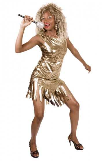 Afbeelding laden in galerijviewer, Boland Tina Turner Verkleedpak Dames Goud maat M
