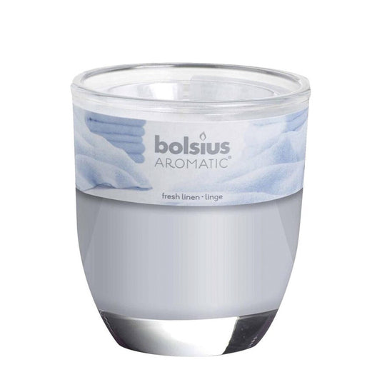 Bolsius geurglas fresh linen 80 70mm