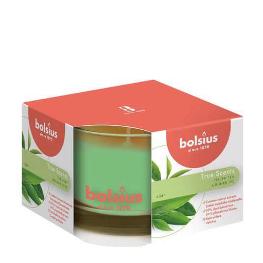 Bolsius geurglas true scents green tea 63 90mm