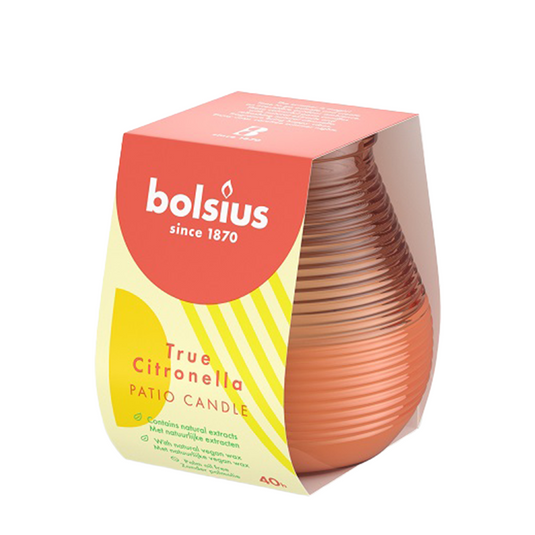 Bolsius outdoor patiolight true citronella koraal 94 91mm