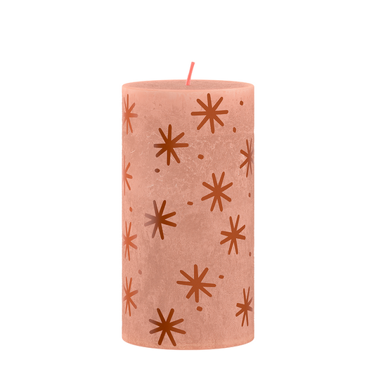 Bolsius rustieke stompkaars silhouette winter edition creamy caramel 130 68mm