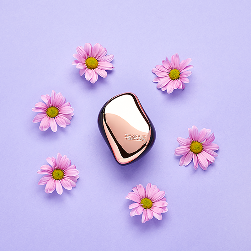 Afbeelding laden in galerijviewer, Tangle teezer compact hairbrush rose gold black
