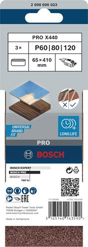 Afbeelding laden in galerijviewer, Bosch accessoires 3 banden 65x410 x440, best for wood+paint , set - 2608606023
