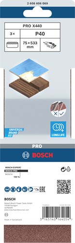 Afbeelding laden in galerijviewer, Bosch accessoires 3 banden 75x533 x440, best for wood+paint , k40 - 2608606069
