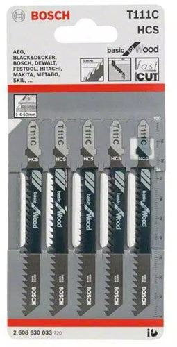 Afbeelding laden in galerijviewer, Bosch accessoires 5x basic voor hout decoupeerzaagblad t111c - 2608630033
