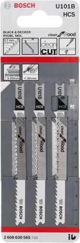 Afbeelding laden in galerijviewer, Bosch accessoires decoupeerzaagblad u 101 b clean for wood 3st - 2608630565
