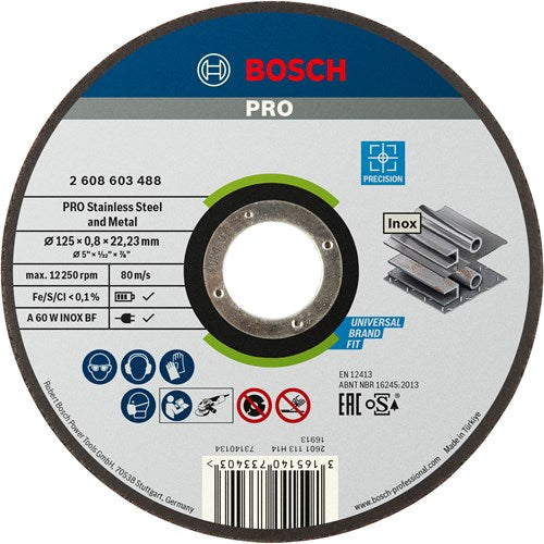 Afbeelding laden in galerijviewer, Bosch accessoires doorslijpschijf recht best for inox - rapido a 60 w inox bf, 125 mm, 22,23 mm, 0,8 mm 1st - 2608603488

