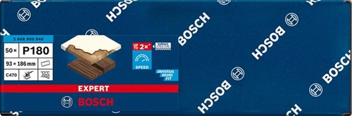 Afbeelding laden in galerijviewer, Bosch accessoires expert c470 schuurpapier voor vlakschuurmachines 93 x 186 mm, k180 50-delig - 1 stuk(s) - 2608900940
