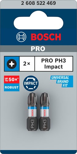 Afbeelding laden in galerijviewer, Bosch accessoires impact control bit ph3 25mm 2st - 2608522469
