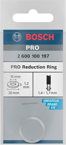 Afbeelding laden in galerijviewer, Bosch accessoires reduceerring voor cirkelzaagbladen 20 x 16 x 1,2 mm 1st - 2600100197
