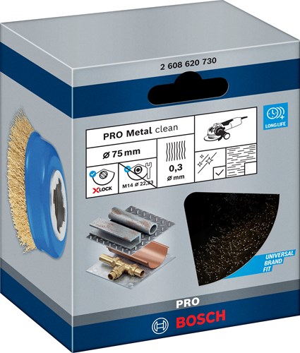 Bosch 2608620730 x-lock komstaalborstel met gegolfde draad - vermessingd - 0,3 x 75mm