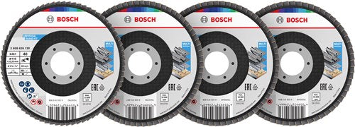 Afbeelding laden in galerijviewer, Bosch accessoires x451 lamellenschuurschijfset | 115 x 22,23 mm | g40; 60; 80; 120 | t27 | 15 stuks - 2608626165
