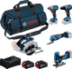 Bosch blauw bosch professional 5-toolkit 18v - gereedschap combiset - gsr 18v-65 - gdx 18v-285 - gks 18v-57-2 - gop 18v-34 - gst 18v-125 s - gba 18v 5.0 ah - gal 12v 18v-80 lader