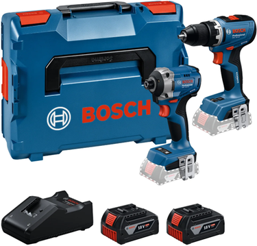 Bosch professional 18v toolkit - gereedschap combiset - gsr 18v-65 + gdr 18v-215 + 2x gba 18v 5.0 ah + gal 18v-40 lader
