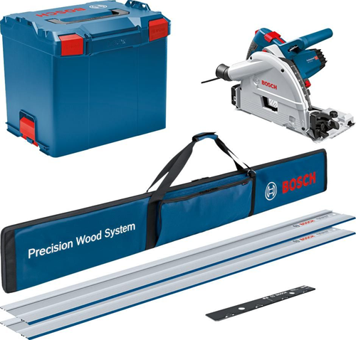 Afbeelding laden in galerijviewer, Bosch blauw gkt 55 gce professional invalcirkelzaagmachine | set | 1400 w | 2 x geleiderail | 165 mm zaagblad - 0615990m9b
