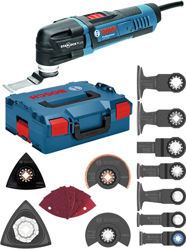 Afbeelding laden in galerijviewer, Bosch blauw omt gop 30-28+ac (schuurplateau avz78 rt2,segmentblad acz 85 rt3 acz 85 eb, schuurplateau avz 93 g, invalzaagblad aiz 32 apb aii 65 apb aii 65 bspb paiz 32 apb paii 65 apb aiz 32 epc, 2 x set schuurbladen (korrel 2x80 korrel 2x120 korrel 1x240
