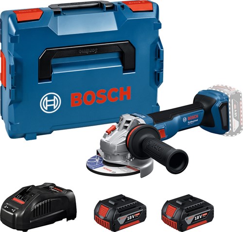Afbeelding laden in galerijviewer, Bosch blauw gws 18v-11 accu haakse slijper | inclusief 2x gba 18v 5,0 ah gal 1880 cv lader - 06019n4103
