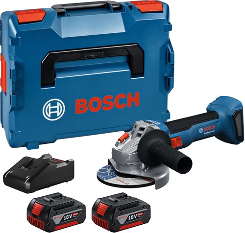 Bosch blauw bosch professional gws 18v-8 accu haakse slijper 125mm 18v 5.0ah in l-boxx - 06019n9003