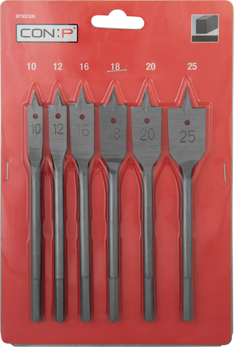 Afbeelding laden in galerijviewer, Con:p set houtfrezen 10-25mm 6dlg rood - bp302306
