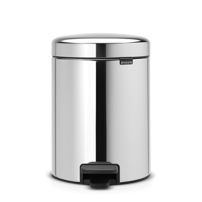 Afbeelding laden in galerijviewer, Abi brabantia pedaalemmer newicon 5 liter brilliant steel metalen binnenemmer
