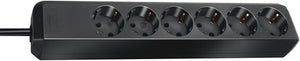 Brennenstuhl eco-line stekkerdoos 6x stekkerdoos (zwart, 1159400015, voor 6 stekkers)