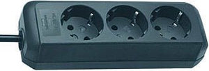 Brennenstuhl eco-line stekkerdoos 3x stekkerdoos (zwart, 1158620015, voor 3 stekkers)