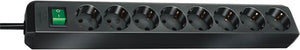 Brennenstuhl eco-line stekkerdoos met schakelaar 8-voudig zwart 3m h05vv-f 3g1,5 - 1159300018