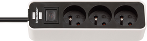 Brennenstuhl ecolor stekkerdoos | 3-voudig | wit zwart | 3m h05vv-f 3g1,5 | fr be - 1153234320