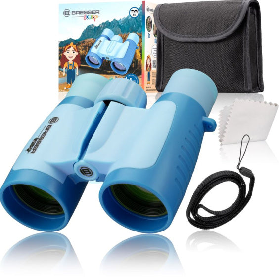 Afbeelding laden in galerijviewer, Bresser Verrekijker junior 10,5 cm rubber blauw
