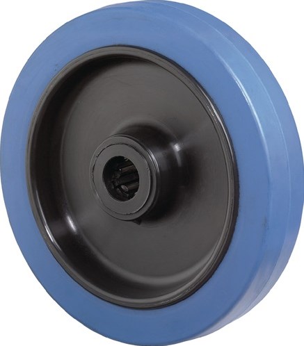 Bs rollen reserve-wiel | wiel-d. 125 mm draagvermogen 140 kg | rubber blauw | as-d. 15 mm naaflengte 50 mm | 1 stuk - b61.125 b61.125