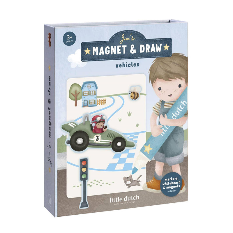Afbeelding laden in galerijviewer, Little dutch magneetset jim vehicles - complete set - cadeautip - creatief speelgoed
