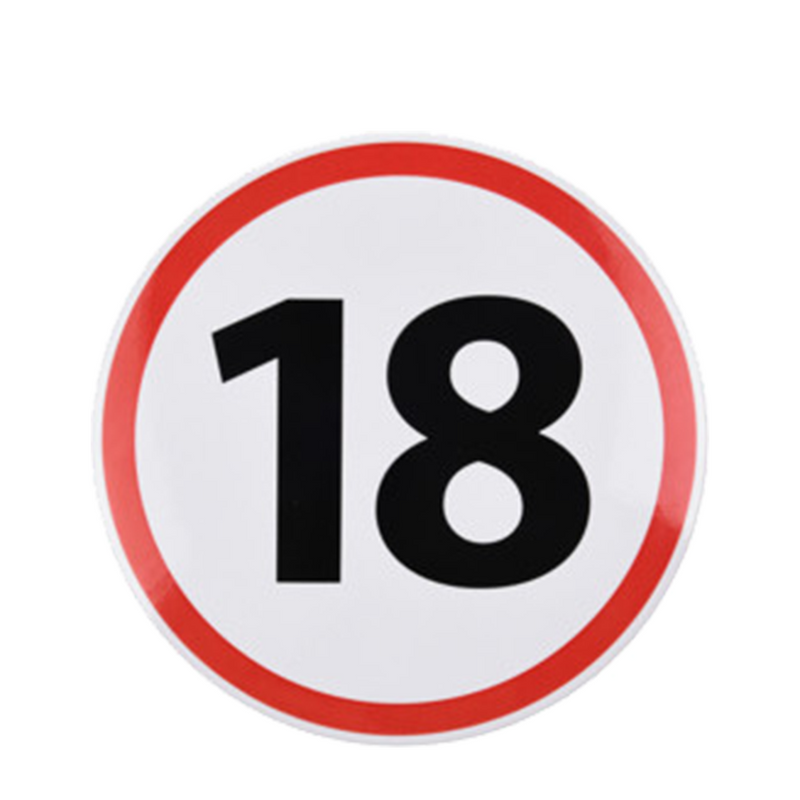 Afbeelding laden in galerijviewer, Button verkeersbord 18 jaar ø15cm
