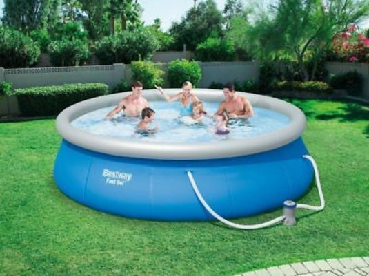 Bestway fastset zwembad 457x84cm + pomp 12 volt