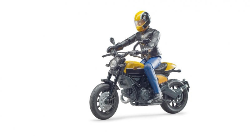 Afbeelding laden in galerijviewer, Bruder bworld scrambler ducati met speelfiguur
