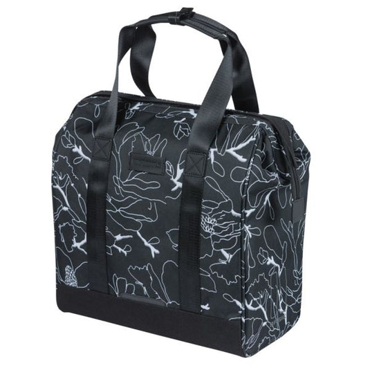Basil fietsshopper grand flower mik 23l 12 x 35 x 35 cm - zwart